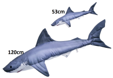 Plyšový žralok od Gaby – mini 53 cm a giant 120 cm, ručně šitý Plyšový žralok od Gaby – mini 53 cm a giant 120 cm, ručně šitý