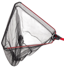 Skládací hlava podběráku Kinetic s nylonovou sítí, rozměr 42 × 49 cm.