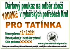 Elektronický dárkový poukaz 1000 Kč – dárek pro rybáře