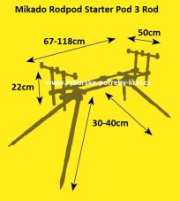 Rozměry stojanu Mikado Rodpod Starter Pod 3 Rod