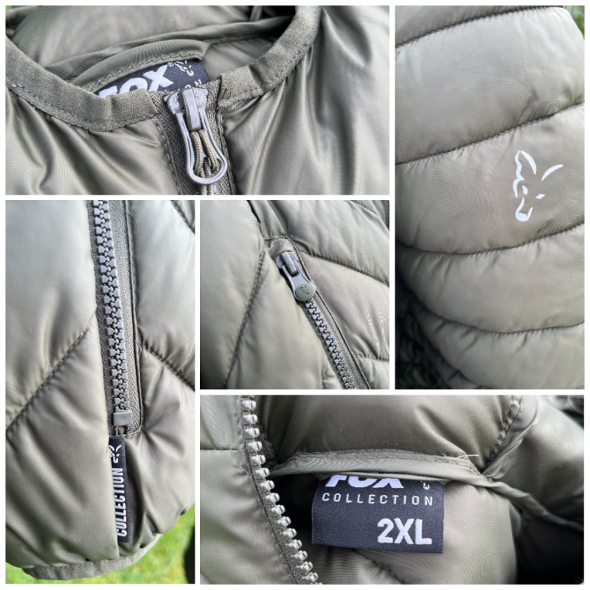 Fox bunda Collection Quilted Jacket Green/Silver - detaily