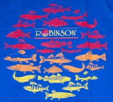 Robinson rybářské tričko s druhy ryb modré vel. M