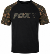 Přední strana trička Fox Raglan T-shirt Black/Camo Přední strana trička Fox Raglan T-shirt Black/Camo