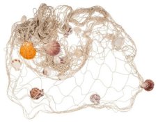 Dekorační rybářská síť s mušlemi 1m x 2m