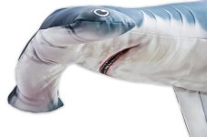 Detail hlavy plyšového žraloka kladivouna – Gaby Fish Pillow