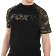 Fox rybářské tričko Raglan T-shirt Black/Camo