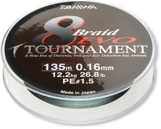Daiwa pletená šňůra Tournament 8 Braid EVO 0,45mm/300m dark green