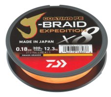 Pletená šňůra Daiwa J-Braid Expedition X8E – oranžová šňůra na cívce