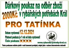 Elektronický dárkový poukaz 2000 Kč – dárek pro rybáře