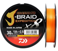 Pletená šňůra Daiwa J-Braid Expedition X8E 150m smash orange