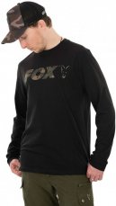Fox rybářské tričko s dlouhým rukávem černé