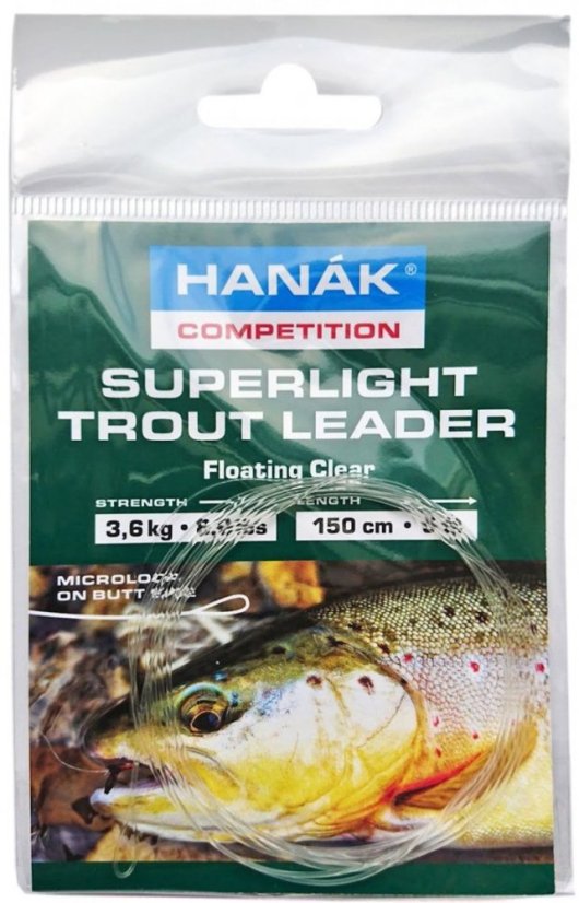 HANÁK Competition ujímaný návazec Superlight Trout potápivý 150cm