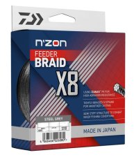 Daiwa pletená šňůra N´Zon X8 Feeder Braid Steel Grey