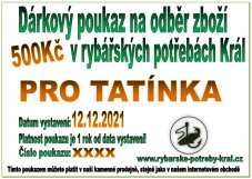 Elektronický dárkový poukaz 500 Kč – dárek pro rybáře