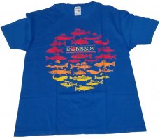 Robinson rybářské tričko s druhy ryb modré vel. M